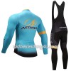 Set Langarmtrikot + Trägerhose Lange 2017 Astana Pro Team Damen N001
